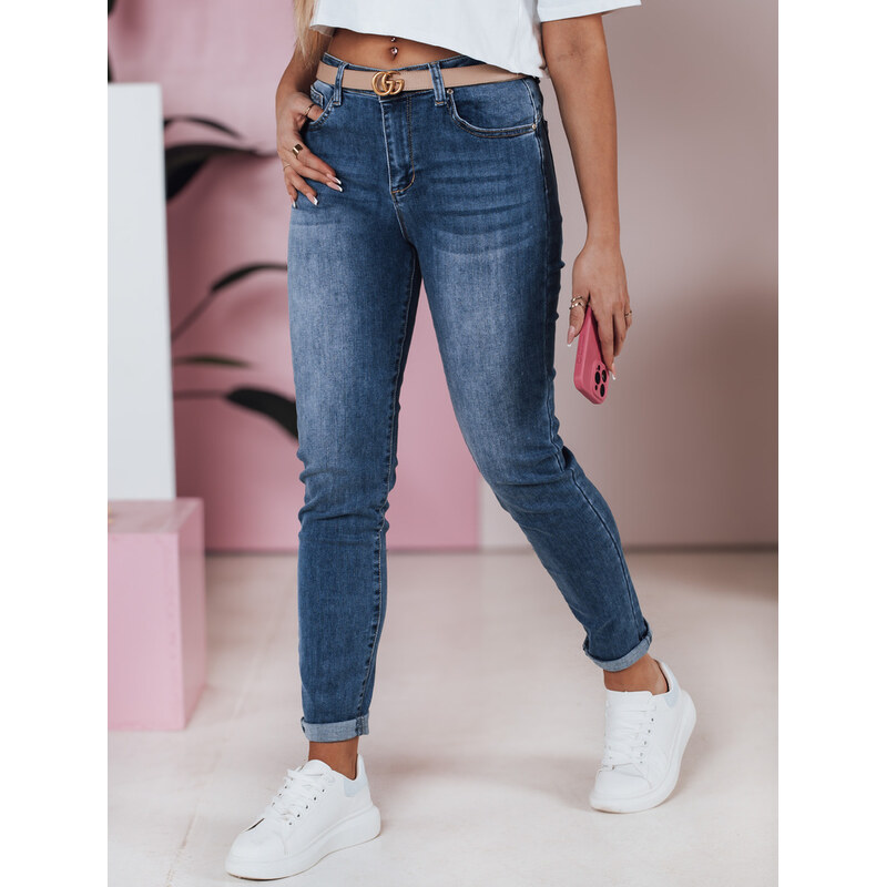 BASIC Dámské tmavě modré slim fit džíny FLEXI Denim vzor