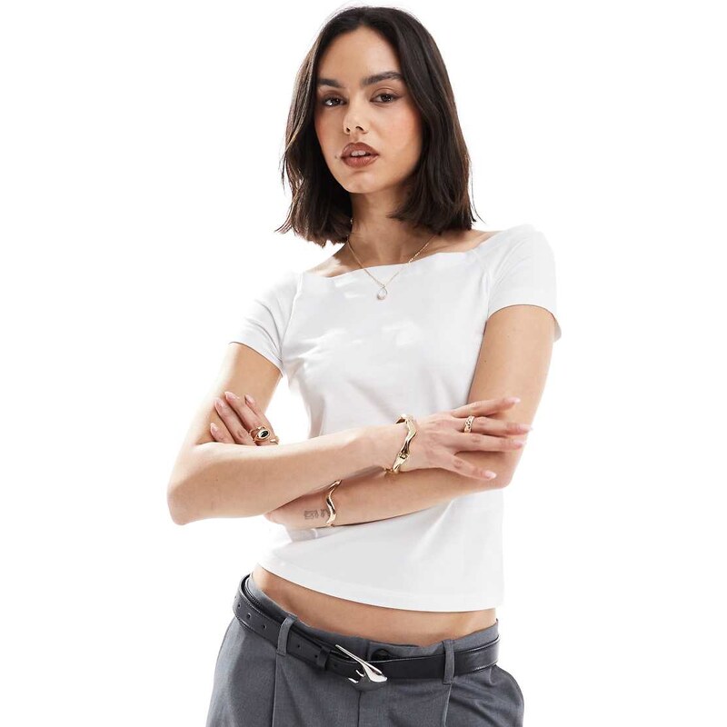 Vero Moda cap sleeve t-shirt in white