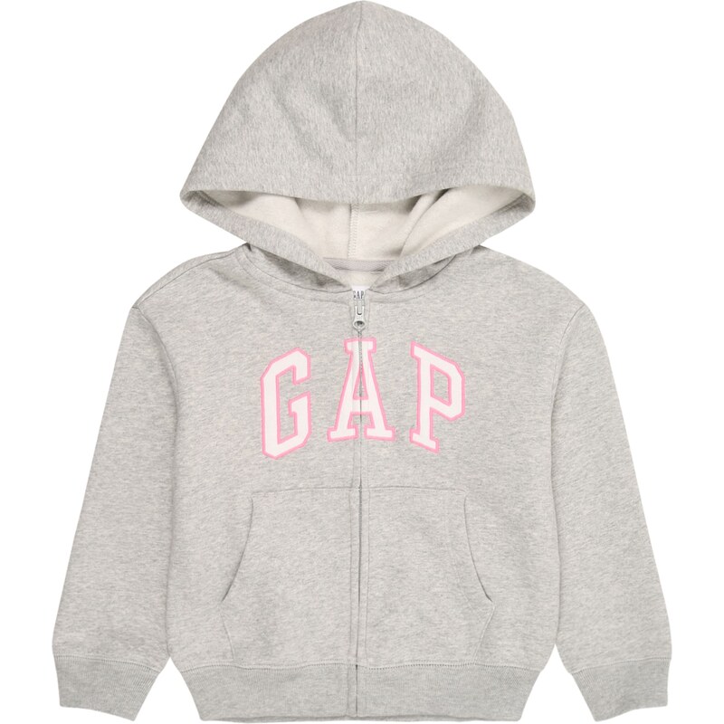 GAP Mikina HERITAGE šedý melír / růžová / pitaya