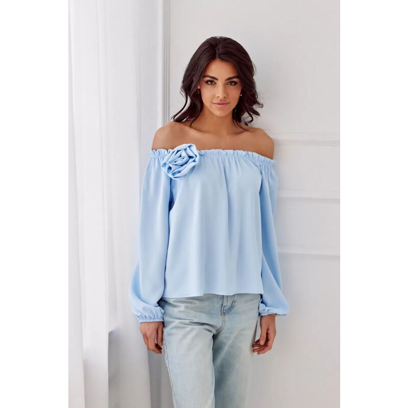 Halenka BLU0180 světle modrá - Roco Fashion
