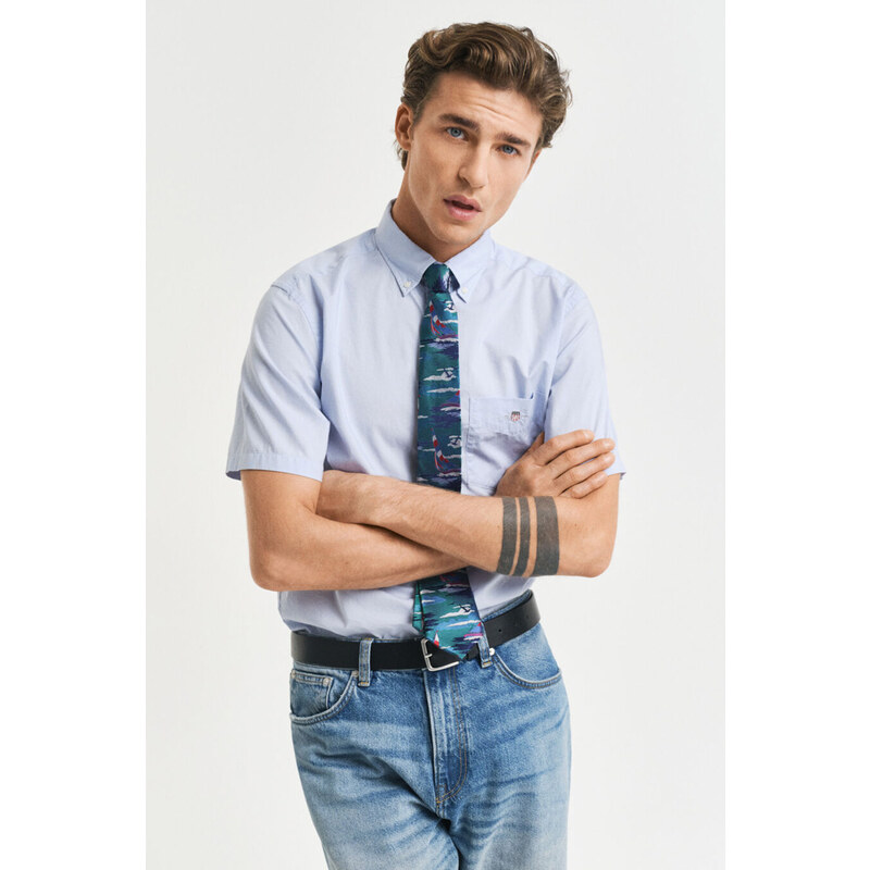 KOŠILE GANT REG CLASSIC POPLIN SS SHIRT LIGHT BLUE