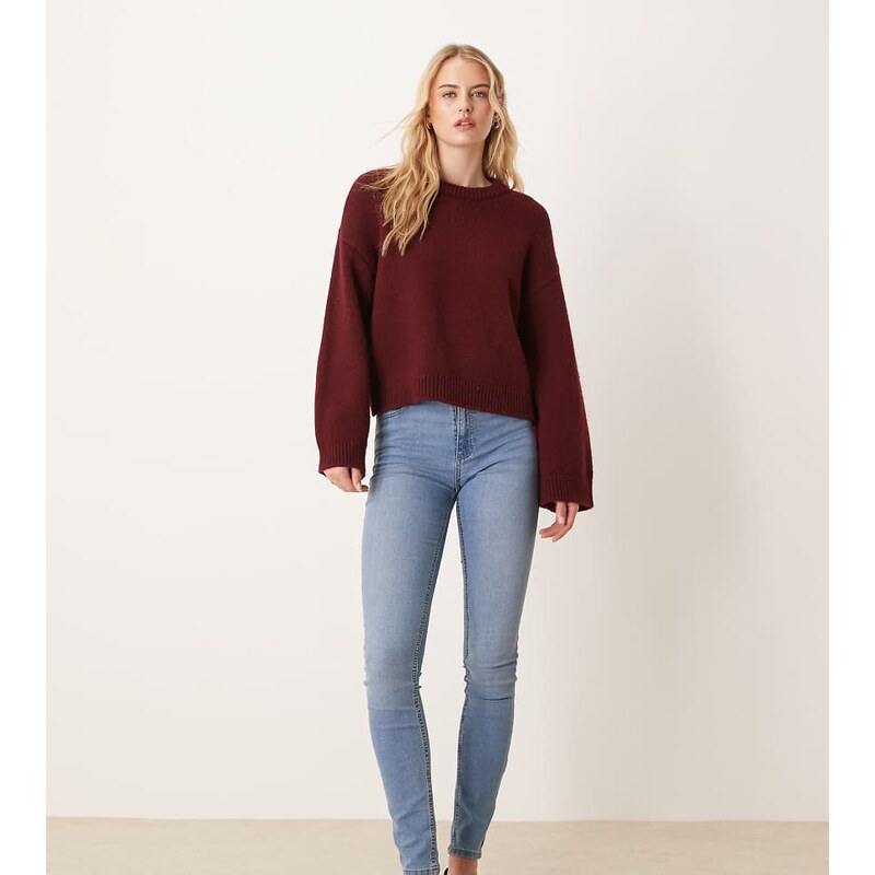 JDY Tall high waist skinny jeans in mid blue 115730541