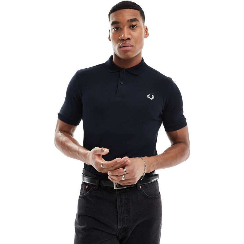 Fred Perry plain polo shirt in navy