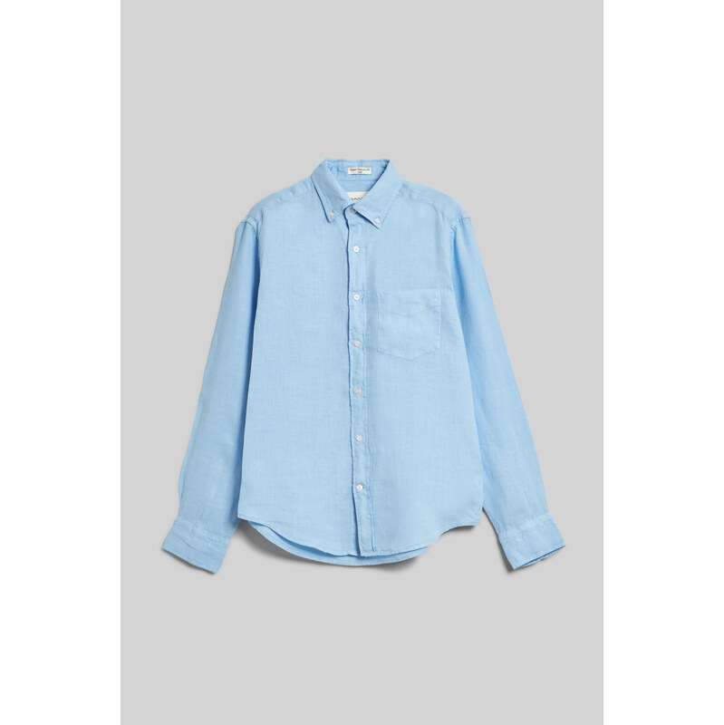 KOŠILE GANT REG GMNT DYED LINEN SHIRT CAPRI BLUE