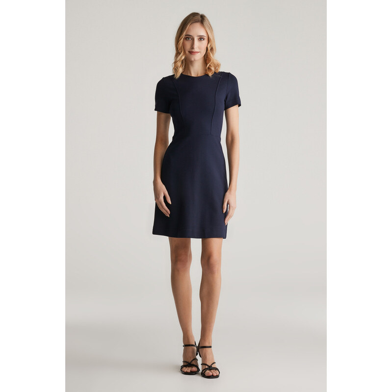 ŠATY GANT FIT AND FLARE SS JERSEY DRESS EVENING BLUE 104356751