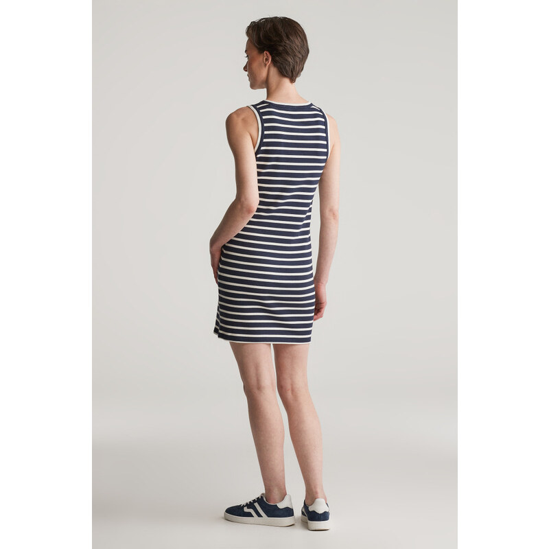 ŠATY GANT STRIPED TANK JERSEY DRESS EVENING BLUE