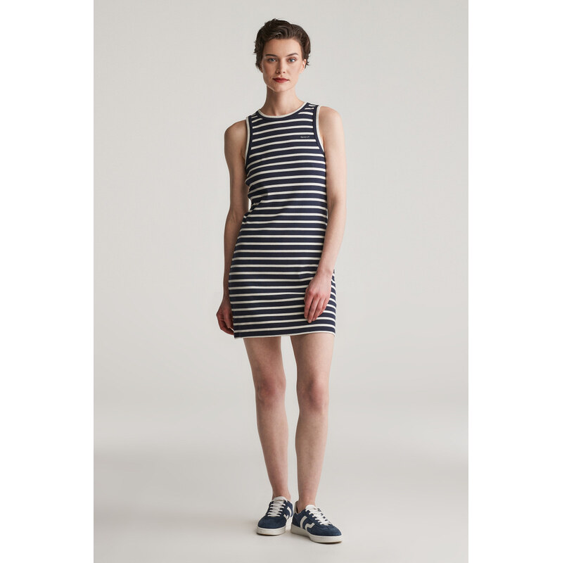 ŠATY GANT STRIPED TANK JERSEY DRESS EVENING BLUE
