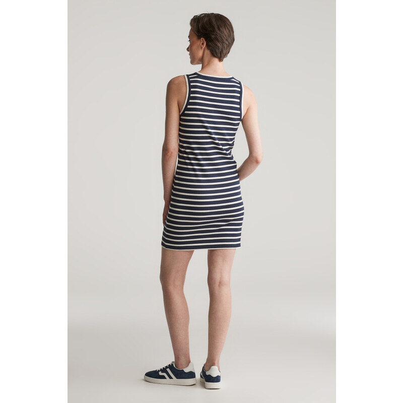 ŠATY GANT STRIPED TANK JERSEY DRESS EVENING BLUE