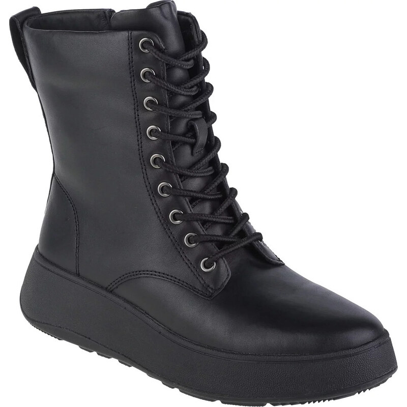 Černé dámské kotníkové kožené boty FitFlop F-Mode Černá 103931871