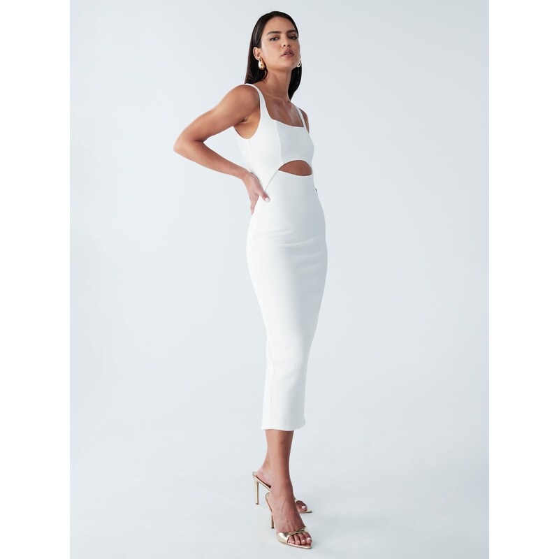 BWLDR Šaty ADI MIDI DRESS bílá