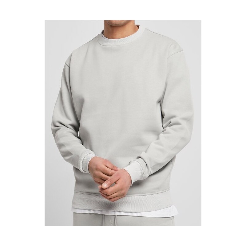 Světle šedá pánská mikina Urban Classics Crewneck Sweatshirt