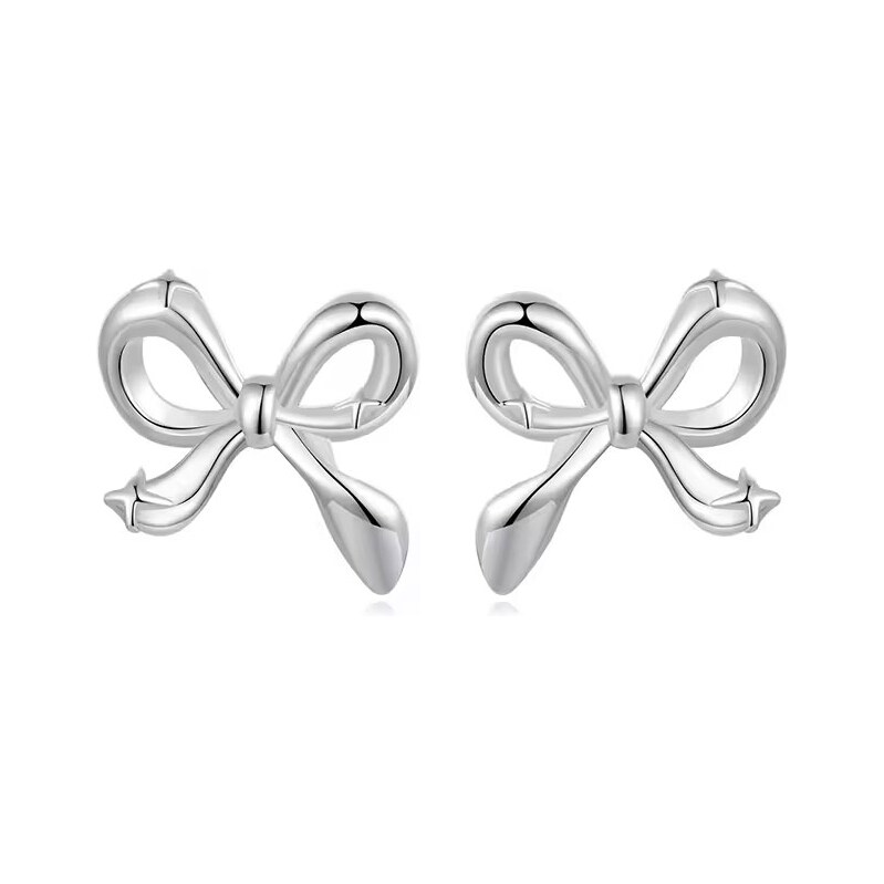 GRACE Silver Jewellery Stříbrné náušnice ve tvaru mašličky - stříbro 103944495