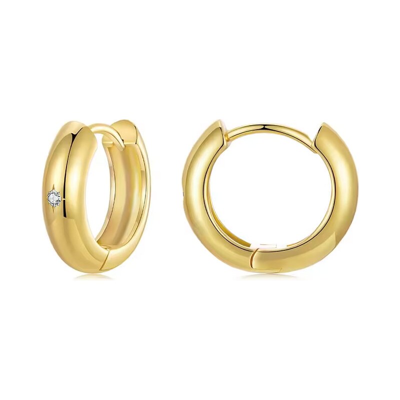 GRACE Silver Jewellery Elegantní kruhové náušnice Sonia Gold 103944499