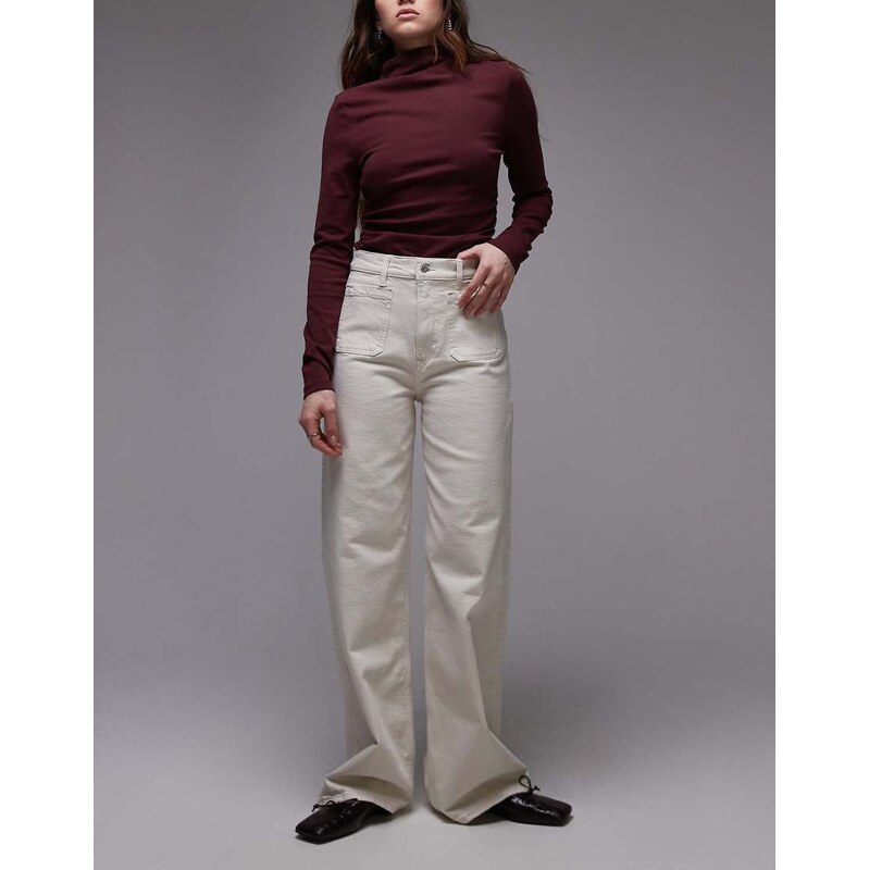 ARKET Lupine high rise wide leg jeans in winter white