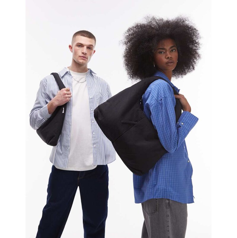 OLEND Nico nylon shoulder bag in black