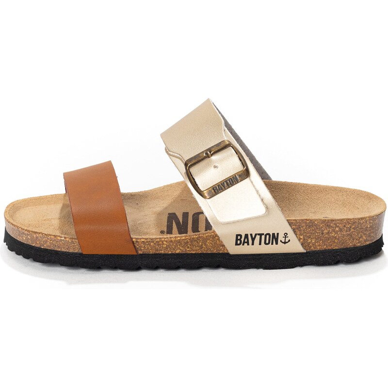 Bayton Pantofle Valence hnědá / zlatá