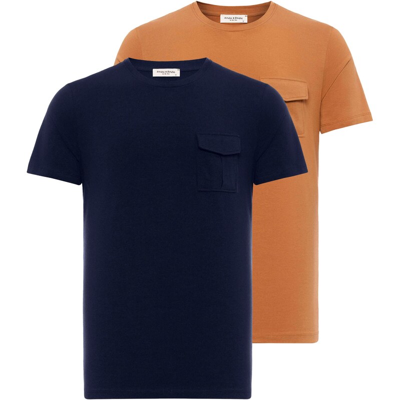 Anou Anou Tričko námořnická modř / oranžová