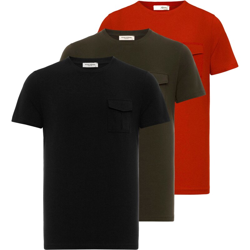 Anou Anou Tričko námořnická modř / khaki / červená