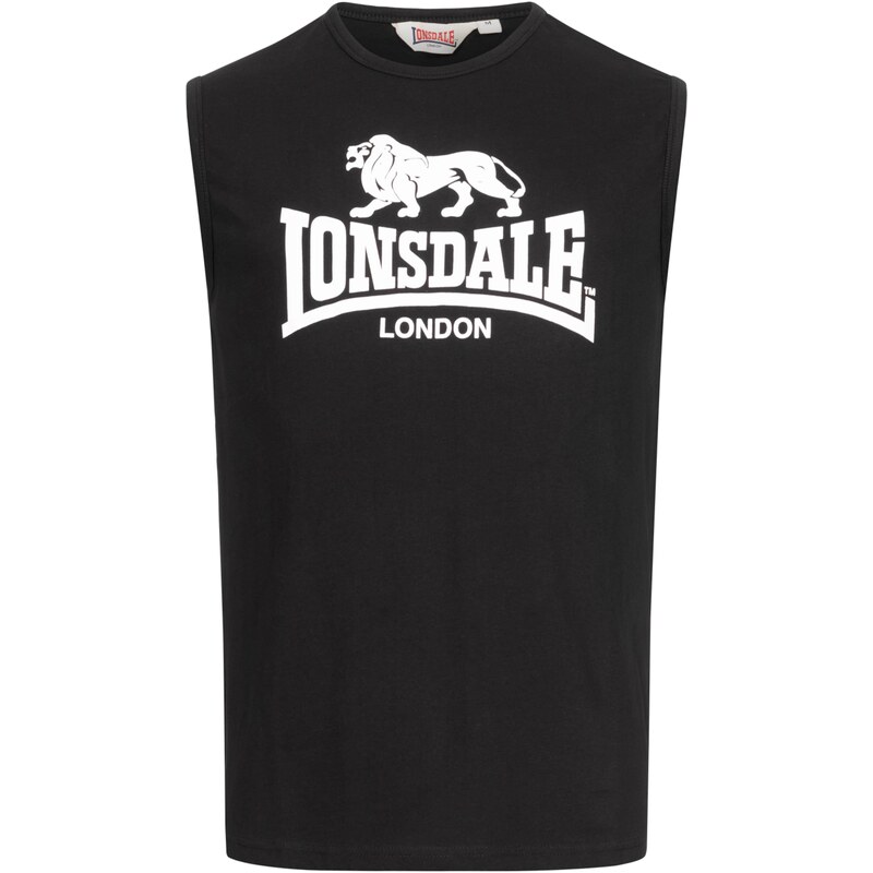 LONSDALE Tričko Clopton černá / bílá