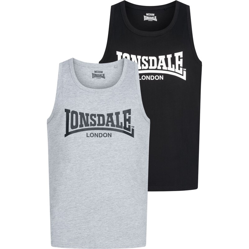 LONSDALE Tričko Averham šedý melír / černá / bílá
