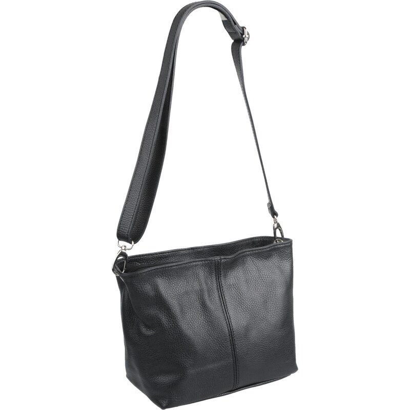 Černá kožená italská crossbody kabelka Batilda Nera NovaKabelka.cz 7793509