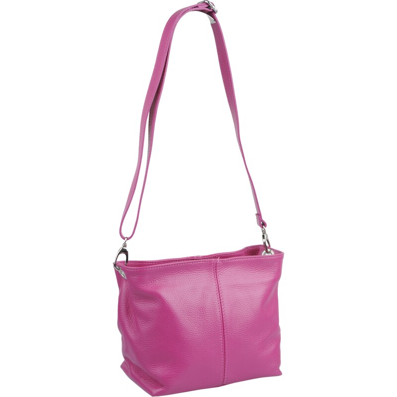 Růžová kožená italská crossbody kabelka Batilda Fuxia NovaKabelka.cz 9714263