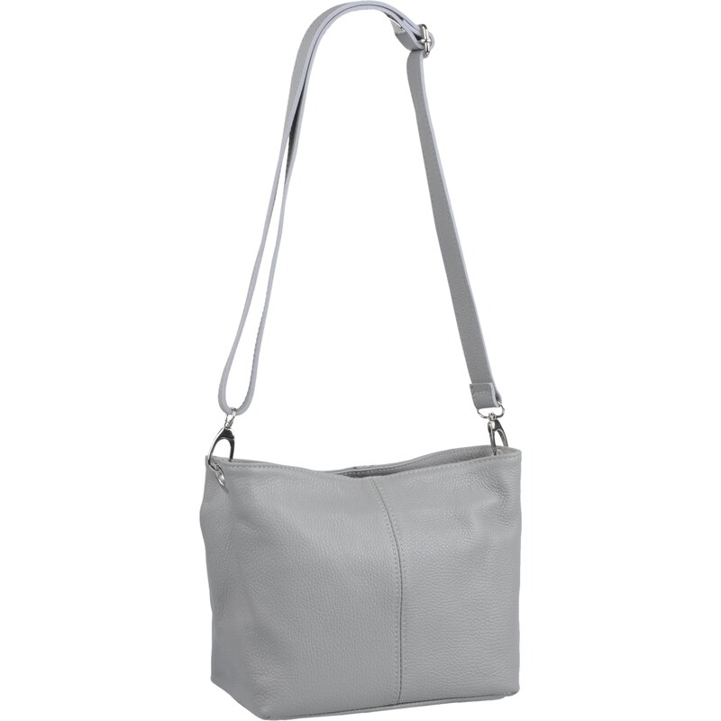 Šedá kožená italská crossbody kabelka Batilda Grigia NovaKabelka.cz 7793507