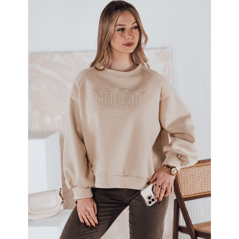 BASIC Béžová zateplená oversized mikina COSYONE