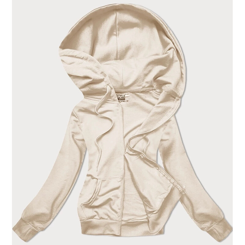 Dámská rozepínací mikina v barvě ecru 68W08- J.Style 103979720