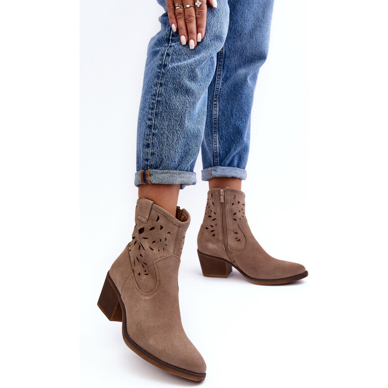 Inello Boty na podpatku SN622-20 hnědé - Step in style 103997595