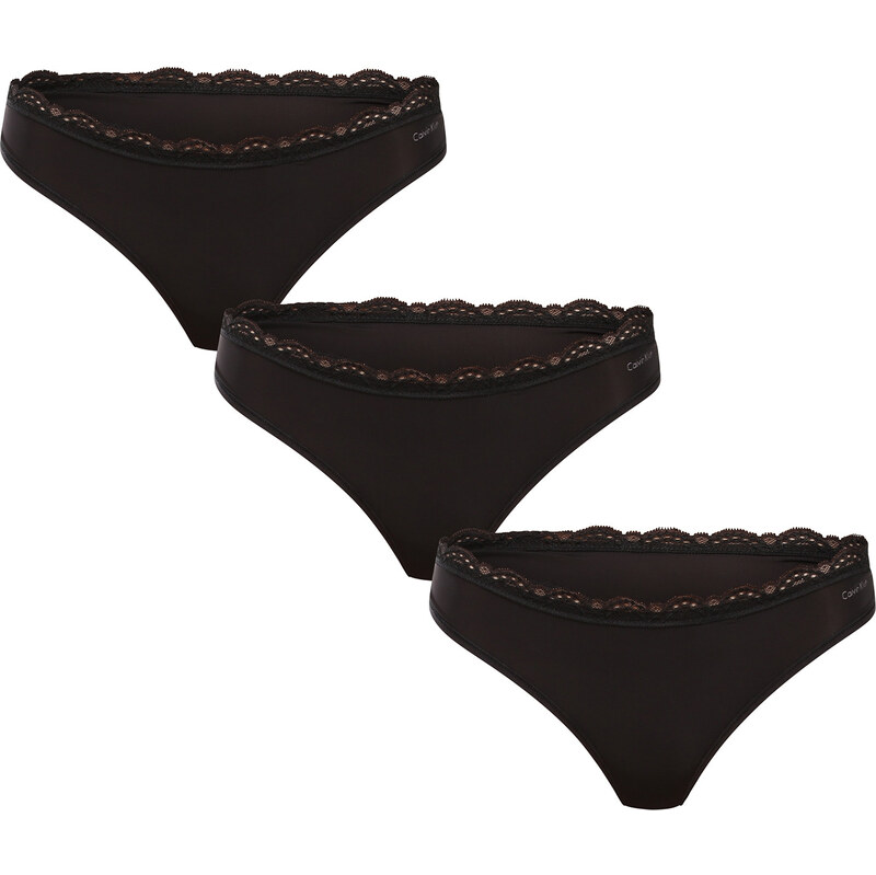 3PACK dámská tanga Calvin Klein černá (QD5300-UB1) 104000750