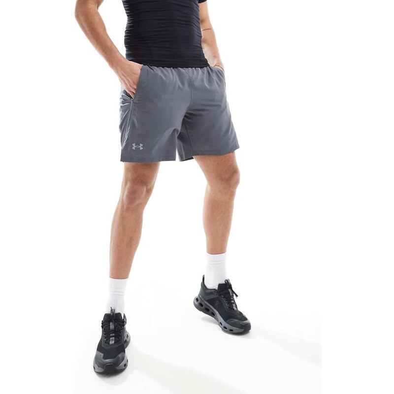 Under Armour Launch 7 inch shorts in grey
