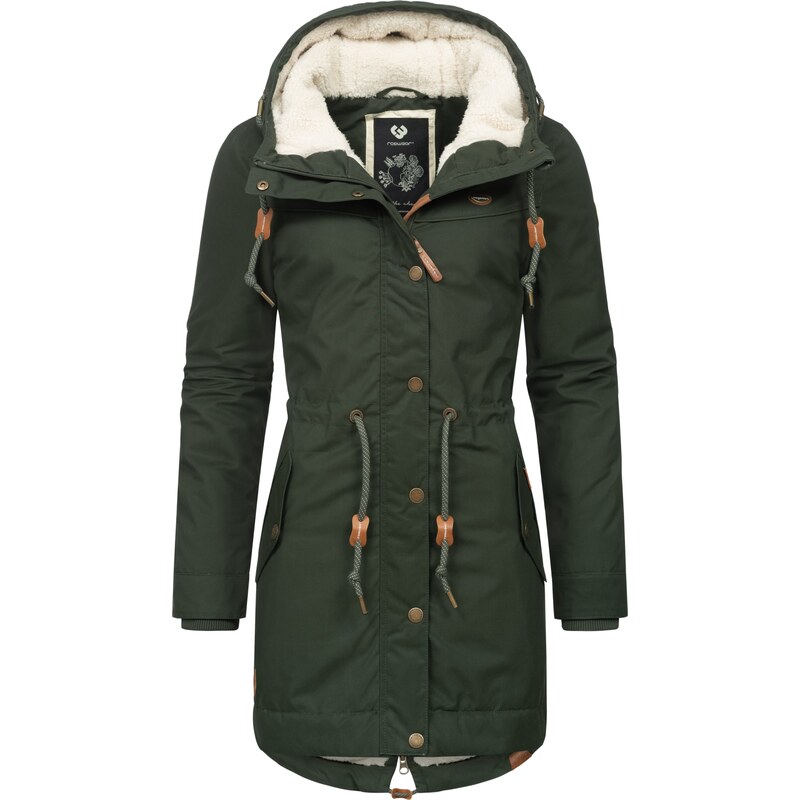 Ragwear Zimní parka Canny světle hnědá / tmavě zelená