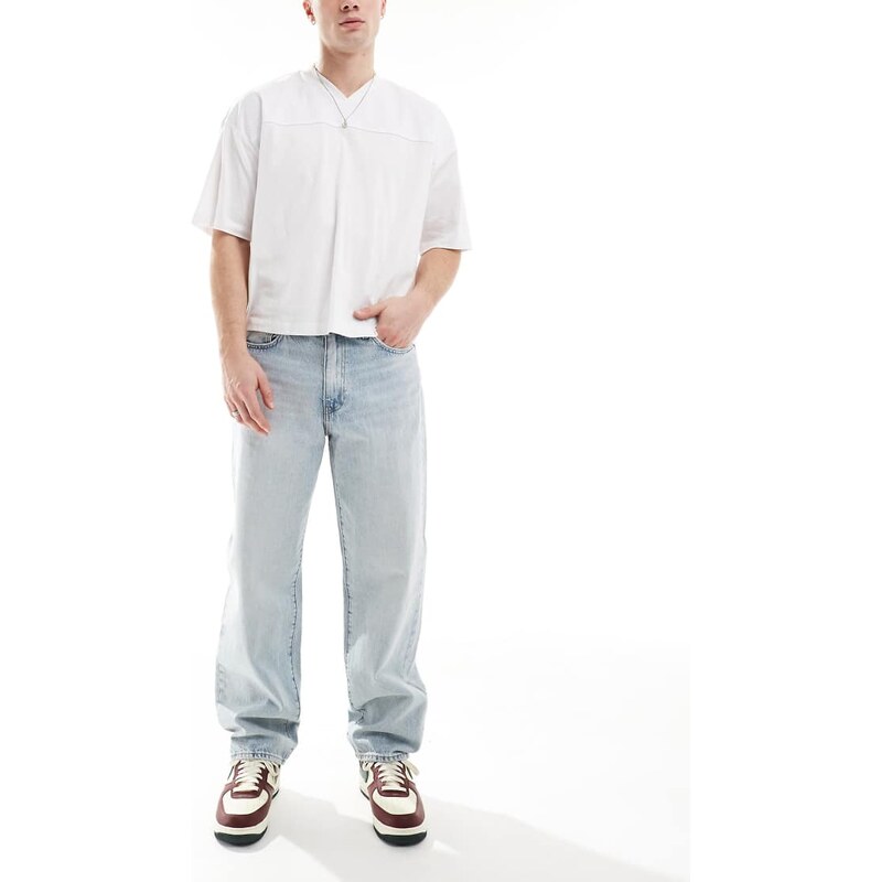 Levis 568 loose jeans in light wash-Blue