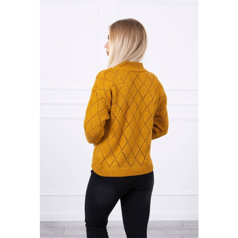 Svetr s vzorem 18 hořčice model 20863416 - Kesi