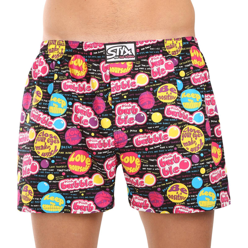 Pánské trenky Styx art klasická guma Pink Bubble (A1857)