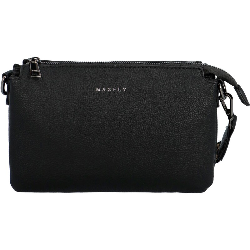 MaxFly Trendy koženková dámská crossbody kabelka Carisa, černá