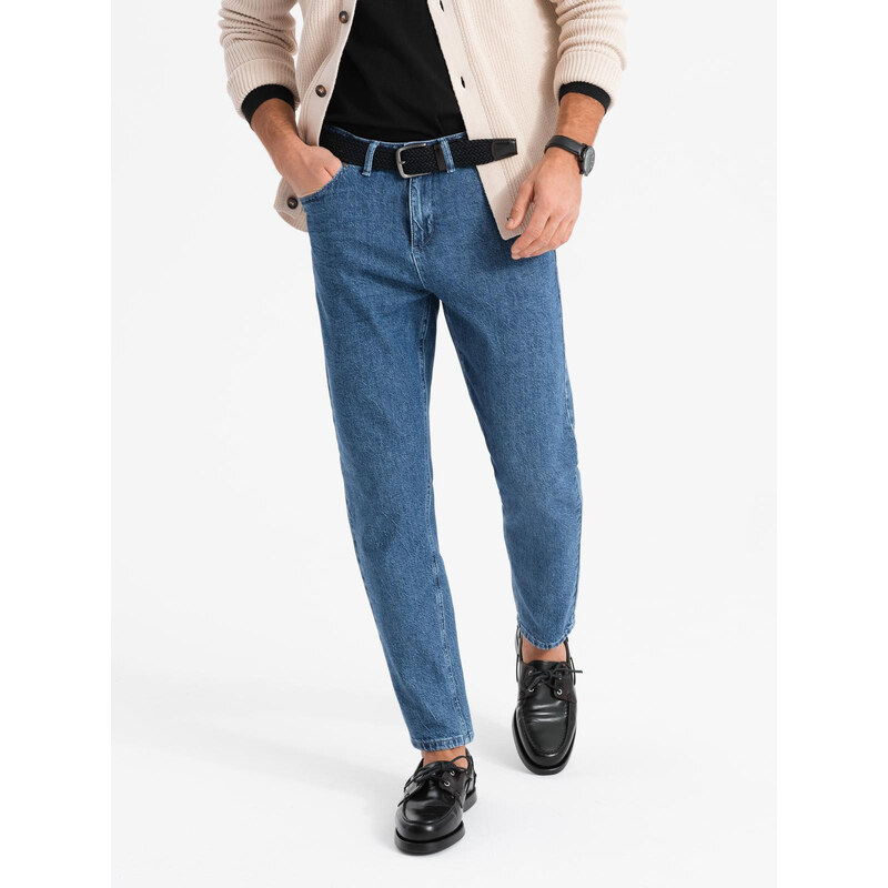 Ombre Marbled mens denim pants CARROT FIT - dark blue