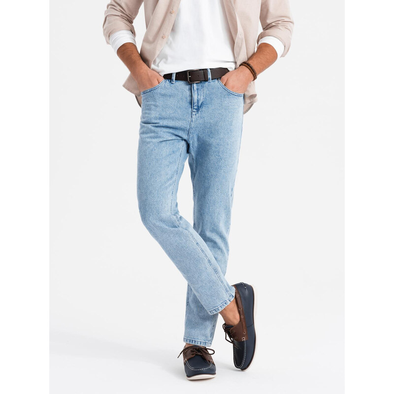 Ombre Marbled mens CARROT FIT denim pants - light blue