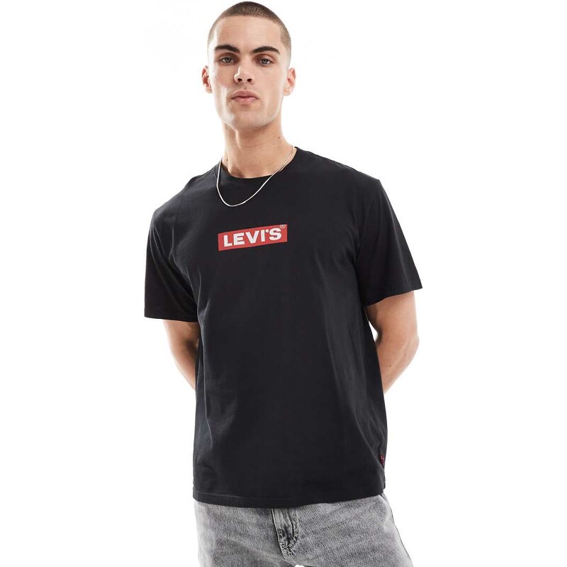 Levis boxtab logo t-shirt relaxed fit in black