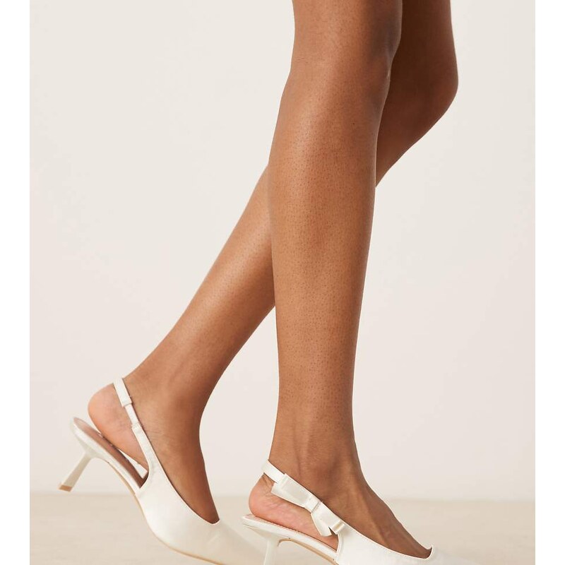 Be Mine Wide Fit Almeria slingback heeled pumps with bow detail in 104056065