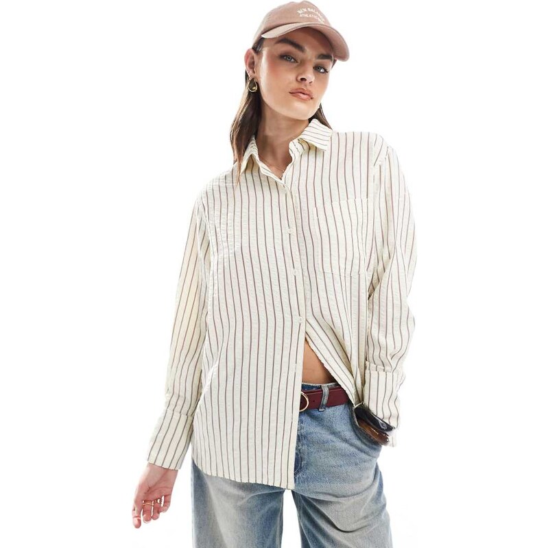 Daisy Street oversized shirt in multi stripe 104084552