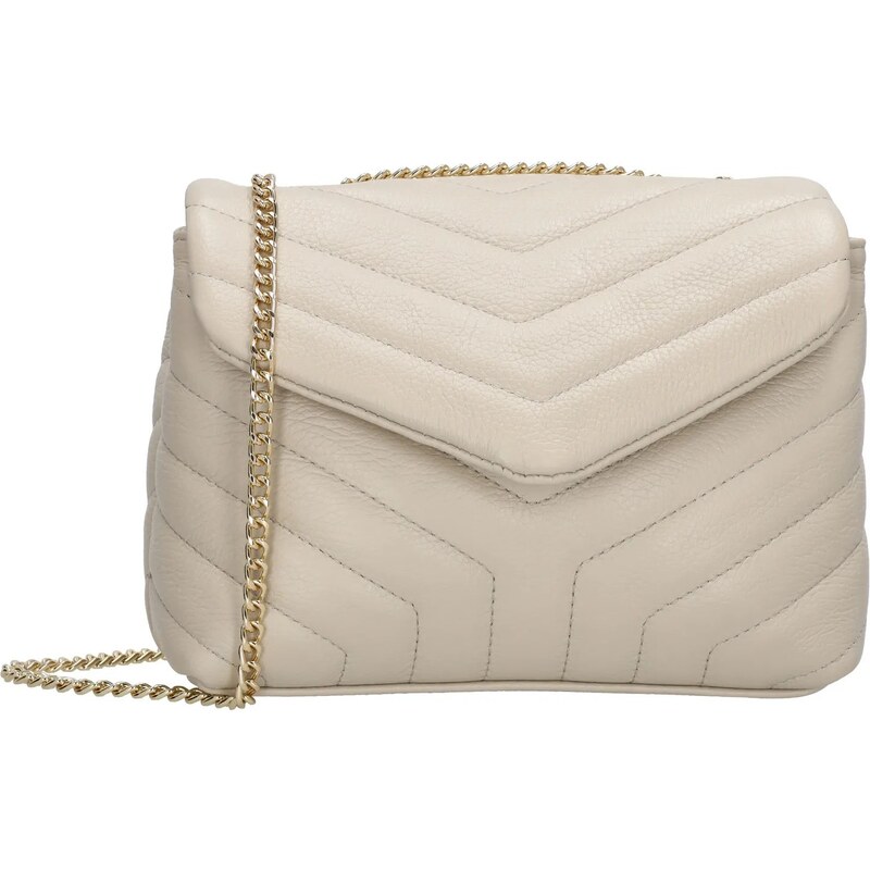Charm London Béžová luxusní kožená crossbody kabelka Eminence 104224239