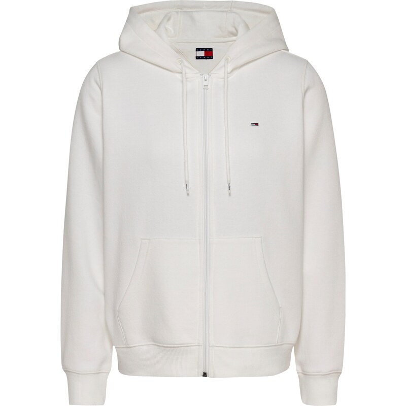 Tommy Jeans Mikina Zip-thru Brushed Drawstring offwhite