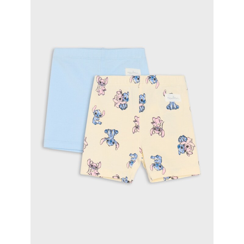 Sinsay - Bavlněné cyklistické kraťasy – 2 balení Stitch - světle