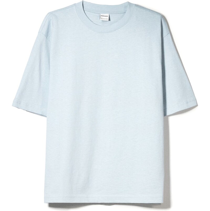 Bershka Oversized tričko pastelová modrá