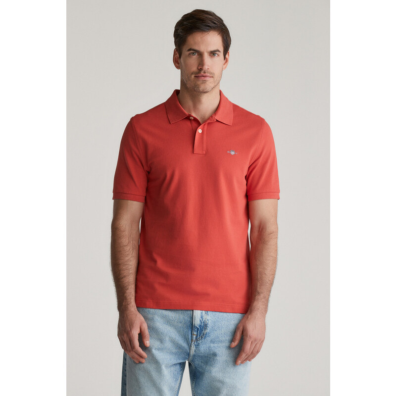 POLOKOŠILE GANT REG SHIELD SS PIQUE POLO BRICK RED