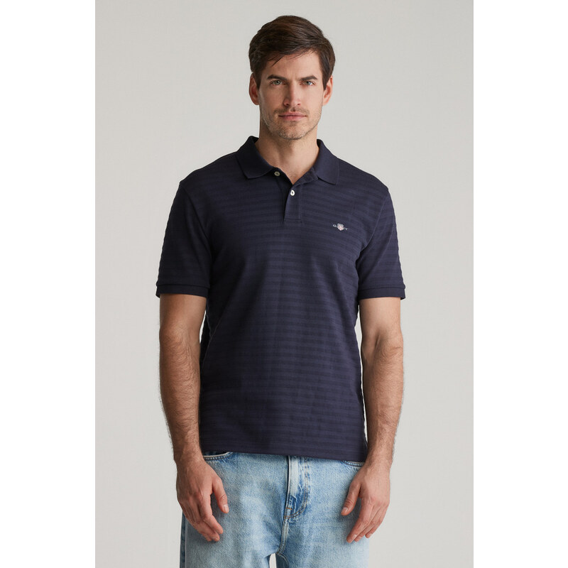 POLOKOŠILE GANT TEXTURE STRIPE POLO EVENING BLUE