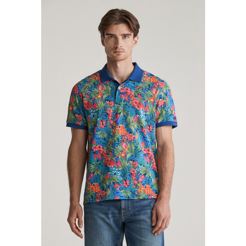 POLOKOŠILE GANT PRINTED SS POLO DEEP COBALT