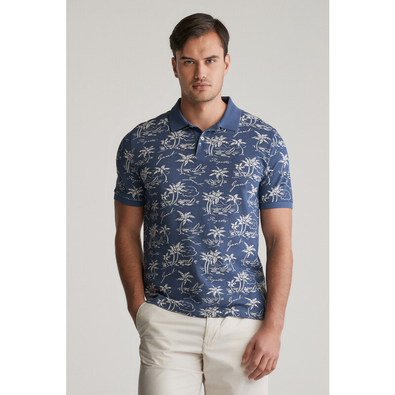 POLOKOŠILE GANT PRINTED SS POLO DUSTY NAVY